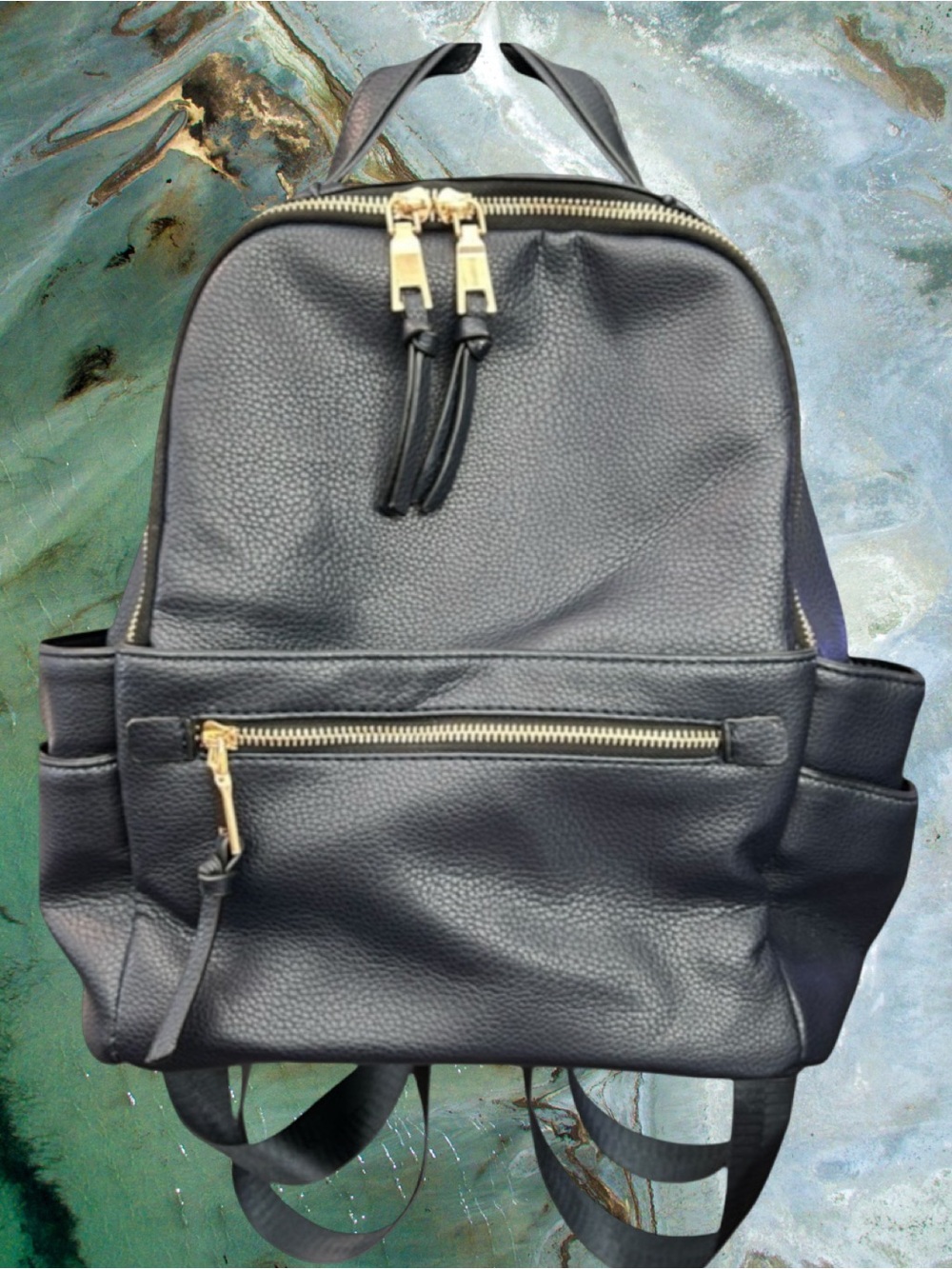 Madison West Kylee Navy Blue Vegan Leather Backpack Purse - Excellent Condition